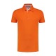 L&S Cotton Elastane Contrast Polo Short Sleeves for him