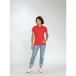 L&S Basic Cotton Elastane Polo Short Sleeves for her