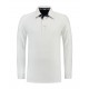 L&S Polo Contrast Cot/Elast LS for him