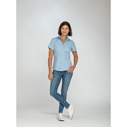 L&S Poly-cotton Mix Poplin Shirt Short Sleeves for her
