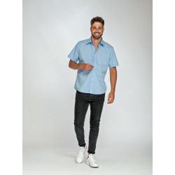 L&S Poly-cotton Mix Poplin Shirt Short Sleeves for him