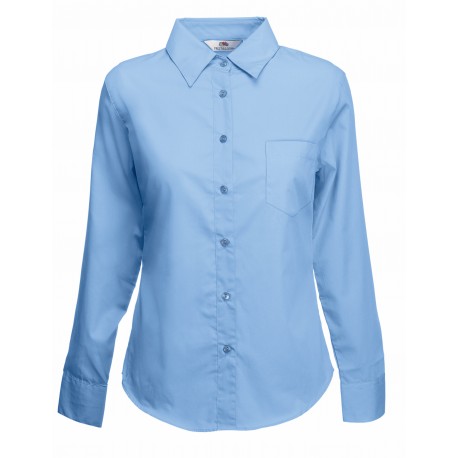 LADY-FIT LONG SLEEVE POPLIN SHIRT