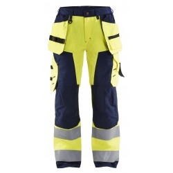 DAMES WERKBROEK HIGH VIS MET SPIJKERZAKKEN