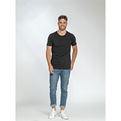 L&S Męski T-shirt V-neck