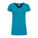L&S Cotton Elastane V-neck T-shirt Short Sleeves for her