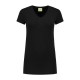 L&S Cotton Elastane V-neck T-shirt Short Sleeves for her