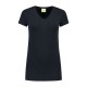 L&S Cotton Elastane V-neck T-shirt Short Sleeves for her