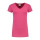 L&S Cotton Elastane V-neck T-shirt Short Sleeves for her