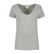 L&S Cotton Elastane V-neck T-shirt Short Sleeves for her