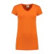 L&S Cotton Elastane V-neck T-shirt Short Sleeves for her