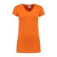 L&S Cotton Elastane V-neck T-shirt Short Sleeves for her