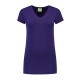 L&S Cotton Elastane V-neck T-shirt Short Sleeves for her