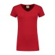 L&S Cotton Elastane V-neck T-shirt Short Sleeves for her