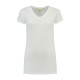 L&S Cotton Elastane V-neck T-shirt Short Sleeves for her