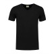 L&S Cotton Elastane V-neck T-shirt Short Sleeves for him