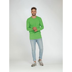 L&S Cotton Elastane T-shirt Long Sleeves for him