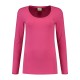 L&S Cotton Elastane T-shirt Long Sleeves for her