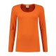 L&S Cotton Elastane T-shirt Long Sleeves for her