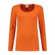 L&S Cotton Elastane T-shirt Long Sleeves for her