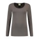 L&S Cotton Elastane T-shirt Long Sleeves for her