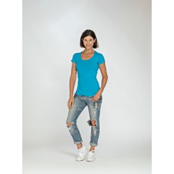 L&S Cotton Elastane T-shirt Short Sleeves for her